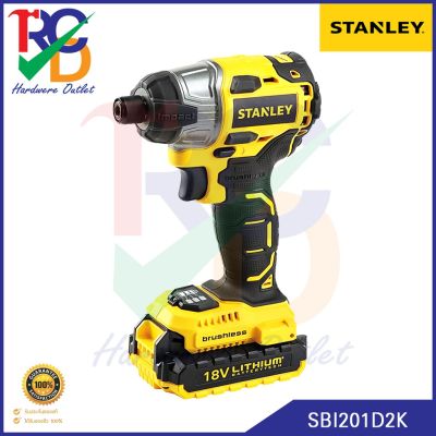 STANLEY สว่านไขควงกระแทกไร้สาย 18V  Brushless รุ่น SBI201D2K รับประกัน 2 ปี