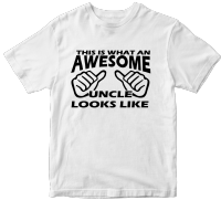 Unique Mens T Shirts Short Sleeve This Is What An Awesome Uncle Looks Like T-shirt Funny Novelty Birthday Gifts