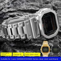 Mens Golden black Metal Watch Strap 16mm For Casio G-SHOCK GM-5600 DW5600 GW-M5610 metal Stainless steel watchband Bracelet Straps