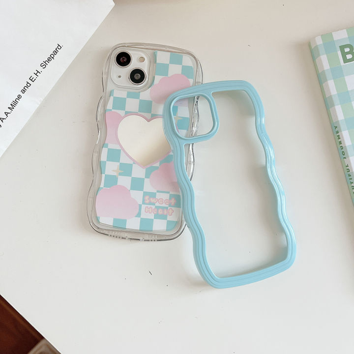 for-13-clear-green-plaid-love-mirror-phone-case-for-12-11-pro-max-x-xr-xs-max-twisted-edge-shockproof-tpu-cover