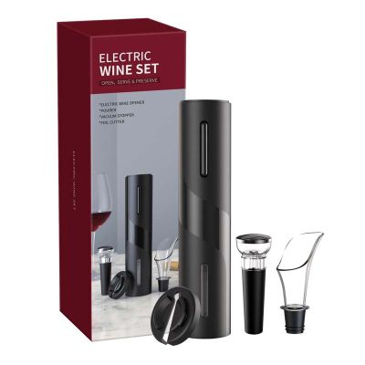 พร้อมส่งในไทย ที่เปิดไวน์อัตโนมัติแบบไฟฟ้า Elctric wine opener set ที่เปิดขวดฝาจีบ เปิดง่ายOB-W1 4in1 รุ่นชาร์จเเบต