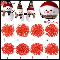 HUAN 100pcs/bag พลาสติก ตุ๊กตาสัตว์ยัดไส้ ตุ๊กตาหุ่นกระบอก จมูกตุ๊กตา DIY มนุษย์หิมะจมูกแดง งานฝีมือเย็บผ้า งานฝีมือซานตาคลอส