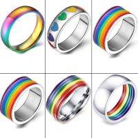 【When the flowers bloom】 Colorful Mens WomenColorful RingWedding Bands Lebian Amp;