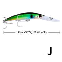 1ชิ้น17เซนติเมตร27กรัมบิ๊กเหยื่อตกปลาลอยเลเซอร์สร้อยฮาร์ด Crankbait ตกปลาโมโหกับ Bkb ตะขอแหลมเบสเหยื่อ P Esca