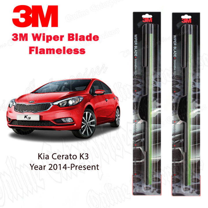 3M Wiper Blades Frameless UV Resistant Rubber Kia Cerato K3 Year 2014