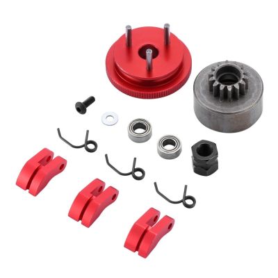 RC Clutch Bell 14T Gear Bearing Clutch Shoes Springs Cone Engine Nut Flywheel Assembly for 1/8 RC Model Nitro Car HPI HSP Traxxa