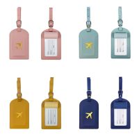 【DT】 hot  1PC Portable PU Leather Luggage Tag Suitcase Identifier Label Baggage Board Bag Tag Name ID Address Holder Travel Passport Card