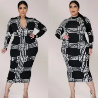 New Summer Plus Woman Dresses Sheah Sexy Empire V-neck Womens Dress with Large Size and Long Digital Printing Dress