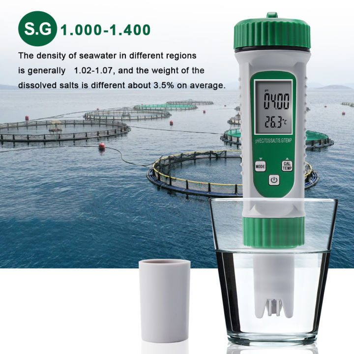 rcyago-เครื่องวัดความเป็นกรด-ด่างของน้ำ-พีเอชมิเตอร์วัดความเค็ม-hima-มิเตอร์วัดความเค็มสำหรับน้ำดื่มตู้ปลาบ่อน้ำ6อิน1