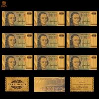 10PCS New Product 2018 Colorful Finnish Currency Paper 1000 Tuha Money 24k Gold Plated Fake Paper Banknote Collections