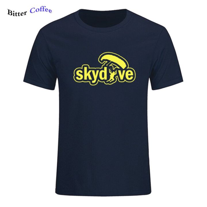 Skydive Funny Print Cotton T Shirts Men'S New Arrival Summer Style Short  Sleeve Men T-Shirt Sweatshirts Plus Size 