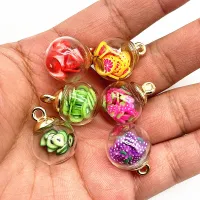 【CW】✴✱  10pcs 21x16mm Transparent Glass Beads Pendant Polymer Clay for Decoration