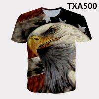 2023 Customized Fashion 3D digital printing mens eagle creative design short-sleeved T-shirt，Contact the seller for personalized customization