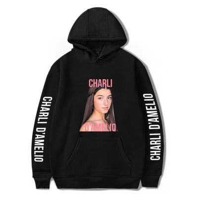 เสื้อกันหนาว มีฮู้ด ผ้าฝ้าย ลาย Charli DAmelio Cyber 2022 สําหรับผู้ชาย