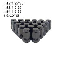 35mm Height Car Wheel Nut m14  m12 Lug Nuts Black  3/4" Hex  19mm 60 degree Conical Seat Chrome Bulge Acorn 10 pcs Nails  Screws Fasteners