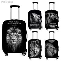 Christian Bible Verse with God All Things Are Possible Luggage Cover Religious Animal Lion Tiger Wolf Elastic Suitcase Covers