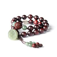 Handmade Redsandalwood Beads Bracelet Lotus Beaded Wrap Bracelet Good Luck Bracelet Lady Jewelry Gift