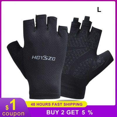 1pair Half Finger Cycling Gloves M/ L Non-slip Shock-proof Breathable Wear-resistant Outdoor Sports Riding Gloves Equipment
