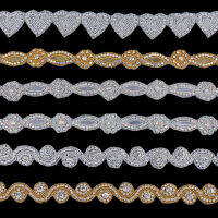 1Yard Fashion Bridal Costume Beaded Dress Trimming Decoration Bling Sew On Base Crystal Rhinestone Applique Trim Accessories