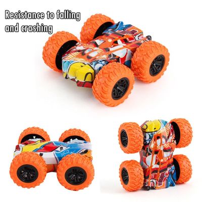 Hot! Wrijving Auto Dubbelzijdig Graffiti Stunt Auto 4wd Off-Road Model Auto Voertuig Kinderen Speelgoed Die-casting Pull Back Racing Auto