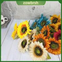 ZOWBRSH ยักษ์ สัมผัสจริง สีเหลืองสดใส ดอกไม้ประดิษฐ์ ฟลอเรสปลอม ตกแต่งงานแต่งงาน หัวดอกทานตะวันไหม