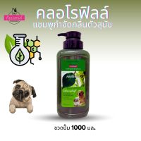 แชมพูคลอโรฟิลล์กำจัดกลิ่นตัวสุนัข 1000 มล.  ท็อปเซนท์  TOPSCENT SHAMPOO สำหรับสุนัขกลิ่นตัวแรง