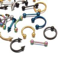 8pcs/Set Rainbow Surgical Steel Barbells Body Piercing Jewelry For Women Men Lip Studs Belly Button Tongue Eyebrow Nipple Nose