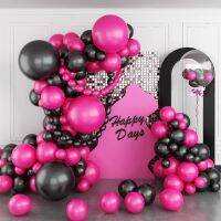 97pcs Rose Red Black Balloon Garland Arch Kit Hot Pink Latex Balloons Party Balloons Birthday Decoration Balloons