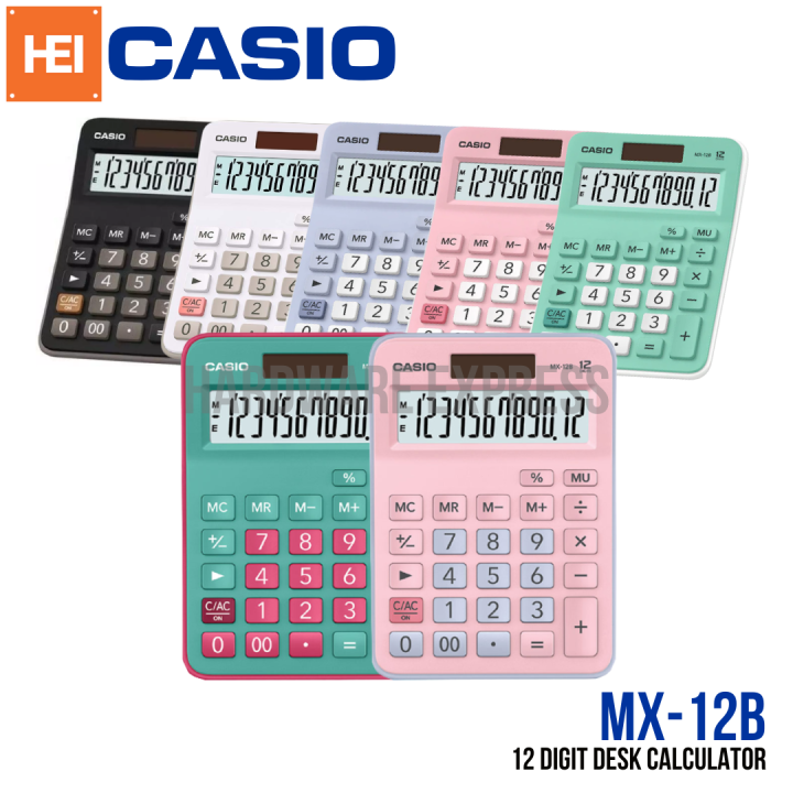 Casio Calculator MX-12B Mini Desk Type Calculator W/ Solar 100% ...