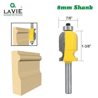 Lavie 1Pc 8Mm Shank แม่พิมพ์สถาปัตกรรมศาสตร์สายแท่นจัดวางดอกสว่านงานไม้มิลลิ่งคัทเตอร์ใช้กับไม้ Bit Face Mill ไม้02080