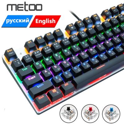 Wired Gaming Mechanical Keyboard Blue Red Switch 87104keys Anti-ghosting RussianUS LED Backlit LED For Gamer Laptop Computer