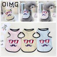 ZZOOI OIMG Glasses Mustache Small Dogs Vest Teddy Bichon Chihuahua Cute Striped Puppy T-shirt Casual Pet Clothing Suitable For Parties