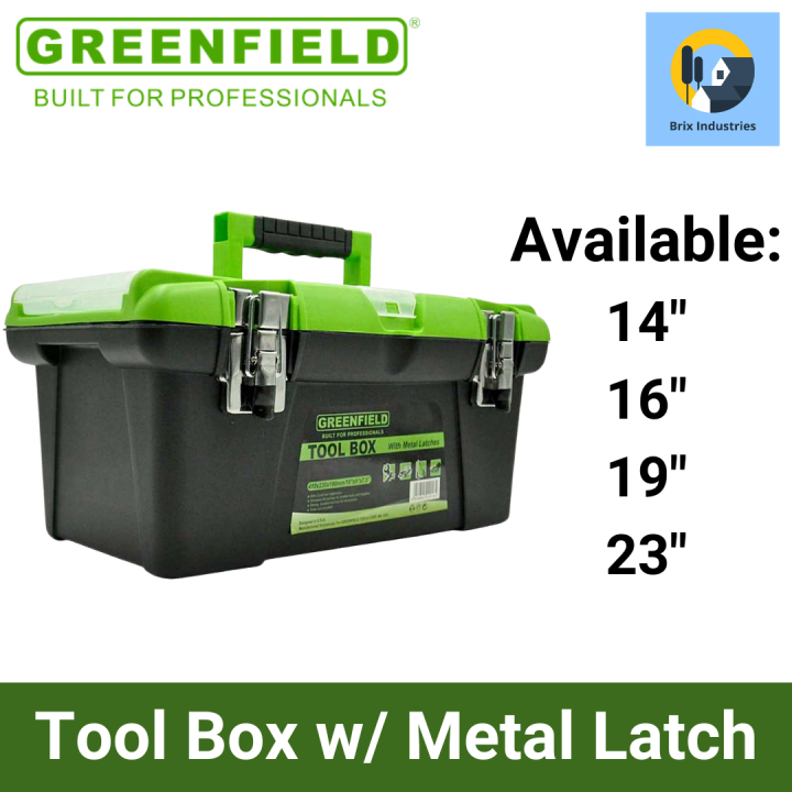 Greenfield Tool Box with Metal Latch 14'' 16'' 19'' or 23'' Heavy Duty ...