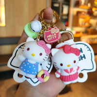 ใหม่ Kawaii Sanrio H Ello K Itty พวงกุญแจน่ารักการ์ตูน KT แมวตุ๊กตาจี้กระเป๋าเป้สะพายหลังพวงกุญแจเครื่องประดับของขวัญเครื่องประดับสำหรับเพื่อน