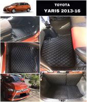 พรมปูพื้นรถยนต์6D TOYOTA YARIS 2013-16 สีดำ รวมแผ่นท้าย+ปิดเบาะ เต็มคัน (6ชิ้น)