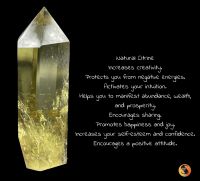 Citrine tower for healing and decoration. หอซิทรินสำหรับการรักษาและการตกแต่ง