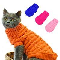 Turtleneck Knitted Cat Sweater Puppy Kittens Pullover Jumper Costume Small Medium Dog Sweater Winter Cat Clothes for Sphinx Cat