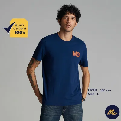 Mc Jeans เสื้อยืดผู้ชาย เสื้อแขนสั้น เสื้อยืด สีกรมท่า ผ้านุ่ม ระบายอากาศได้ดี MTTZ406
