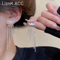 Original s925 silver needle sparkling long tassel zircon earrings unique design high-end earrings 2023 new fashion