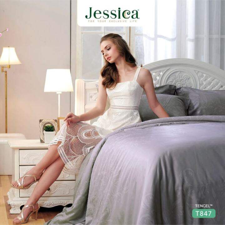 jessica-ชุดผ้าปูที่นอน-tencel-ทอ-500-เส้น-พิมพ์ลาย-graphic-t847-สีเทา-เจสสิกา-ชุดเครื่องนอน-5ฟุต-6ฟุต-ผ้าปู-ผ้าปูที่นอน-ผ้าปูเตียง-ผ้านวม-กราฟฟิก