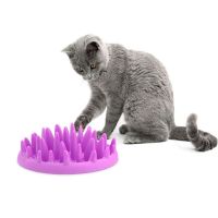 【JCHEN pet supplie】สัตว์เลี้ยงสุนัขแมว Feeders ชามจับ Interactive Hard ซิลิโคนแมวลูกแมวช้า FoodNon Slip Anti Gulping Feeder ชาม