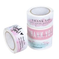 【CW】▫✳♨  120Pcs/roll Thank You for Your Stickers Pink Labels Envelope Small Business Sticker Stationery