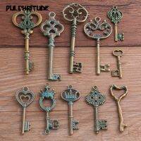 15 Styles 2-11pcs Mix Green Bronze Metal Zinc Alloy Key Charms Fit Jewelry Medical Plant Pendant Handmade Makings DIY accessories and others