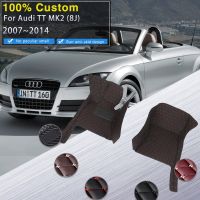 Car Floor Mats For Audi TT 8J MK2 Roadster 2007 2014 Luxury Leather Mat Auto Rugs Waterproof Carpets Durable Pad Car Accessories