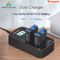 【Ready shipping】KingMa For GoPro 9/10/11 Battery and USB LCD Dual Charger Kit with LCD display