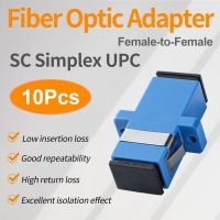 10 Pcs SC UPC Couplers  Simplex Fiber Optical Adapters Cable Connectors SM Flange FTTH Network Access Points Network Access Points