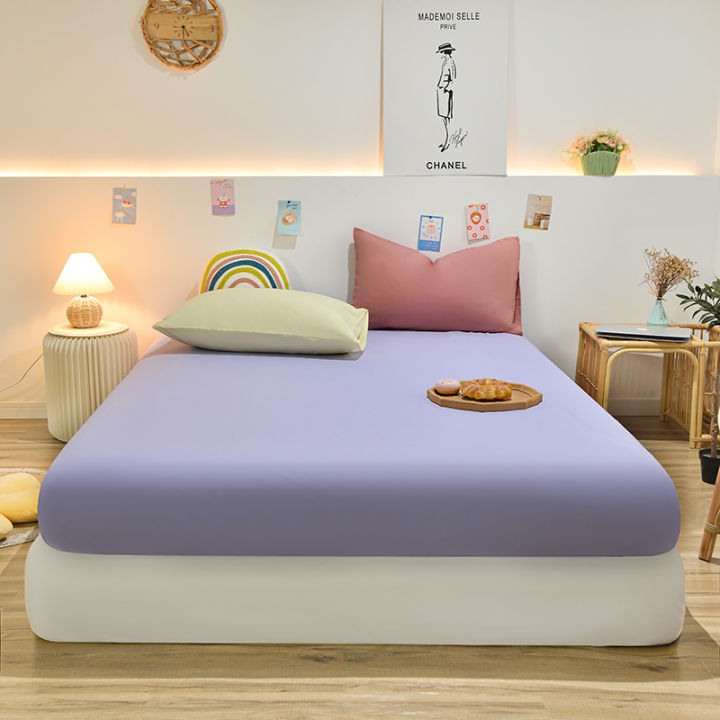 1pc Solid Color Anti-slip Bed Sheet