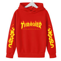 THRASHERS เสื้อฮู้ดการ์ตูนสำหรับเด็กหญิงเด็กชาย2023ฤดูใบไม้ผลิฤดูหนาวเสื้อกันหนาวมีฮู้ดหลวมเด็กเสื้อกันหนาวเปลวไฟพิมพ์0000เสื้อสวมศีรษะสำหรับเล่นกีฬา