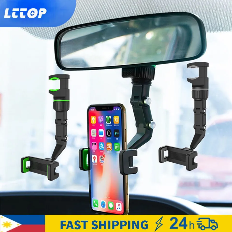 Multifunctional Car Phone Holder 360 Degree Rotation Auto Rearview Mirror  Seat Hanging Clip Mount Universal Cell Phone Bracket 