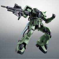 Bandai วิญญาณหุ่นยนต์กันดั้ม MS-06F-2 Zaku II F2 Ver. เอ.N.i.m.e. คอลเลคชั่นของขวัญที่เป็นของเล่นเด็กรุ่นตุ๊กตาขยับแขนขาได้ดั้งเดิม14ซม.